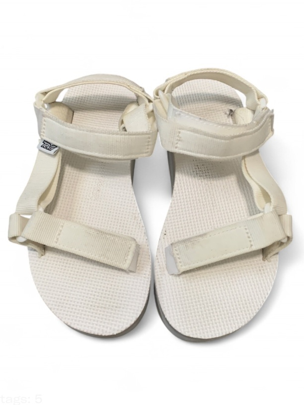 Teva White Adjustable Strap Platform Sandals